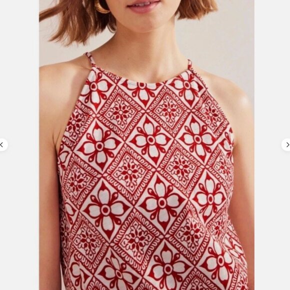 NWT Boden Halter Maxi Dress in Red Floral Tile Size 6 - Picture 4 of 14
